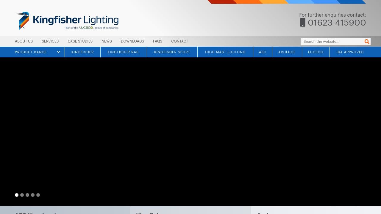 Kingfisher Lighting website screenshot