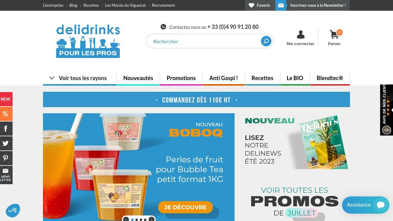 Delidrinks website screenshot