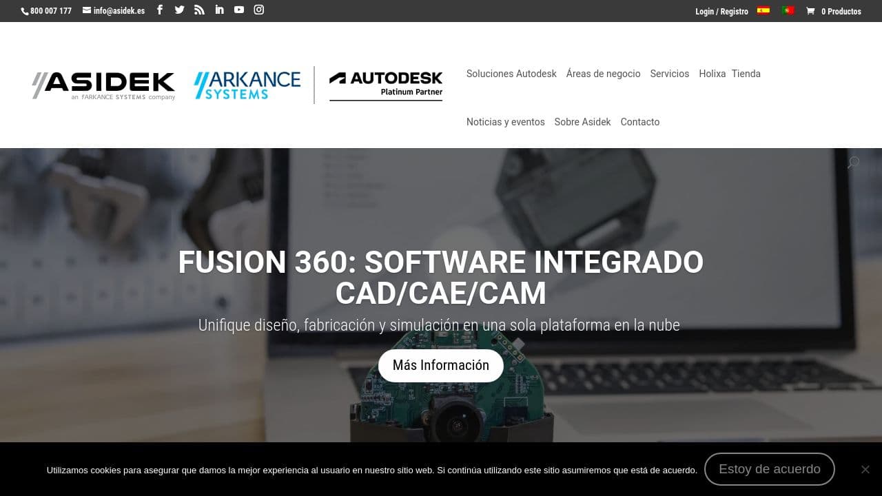 Asidek, an ARKANCE company website screenshot