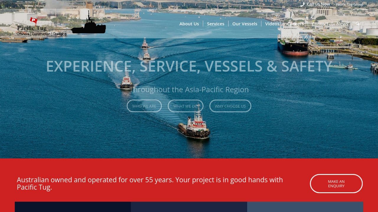 Pacific Tug Group website screenshot