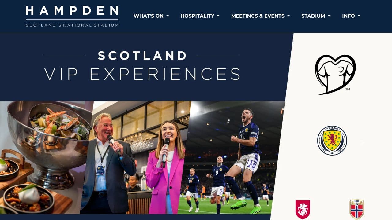 Hampden Park website screenshot