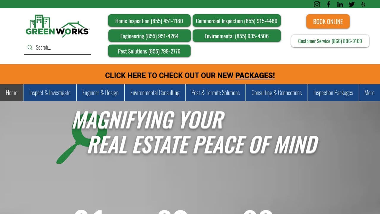 GreenWorks Inspections & Engineering website screenshot