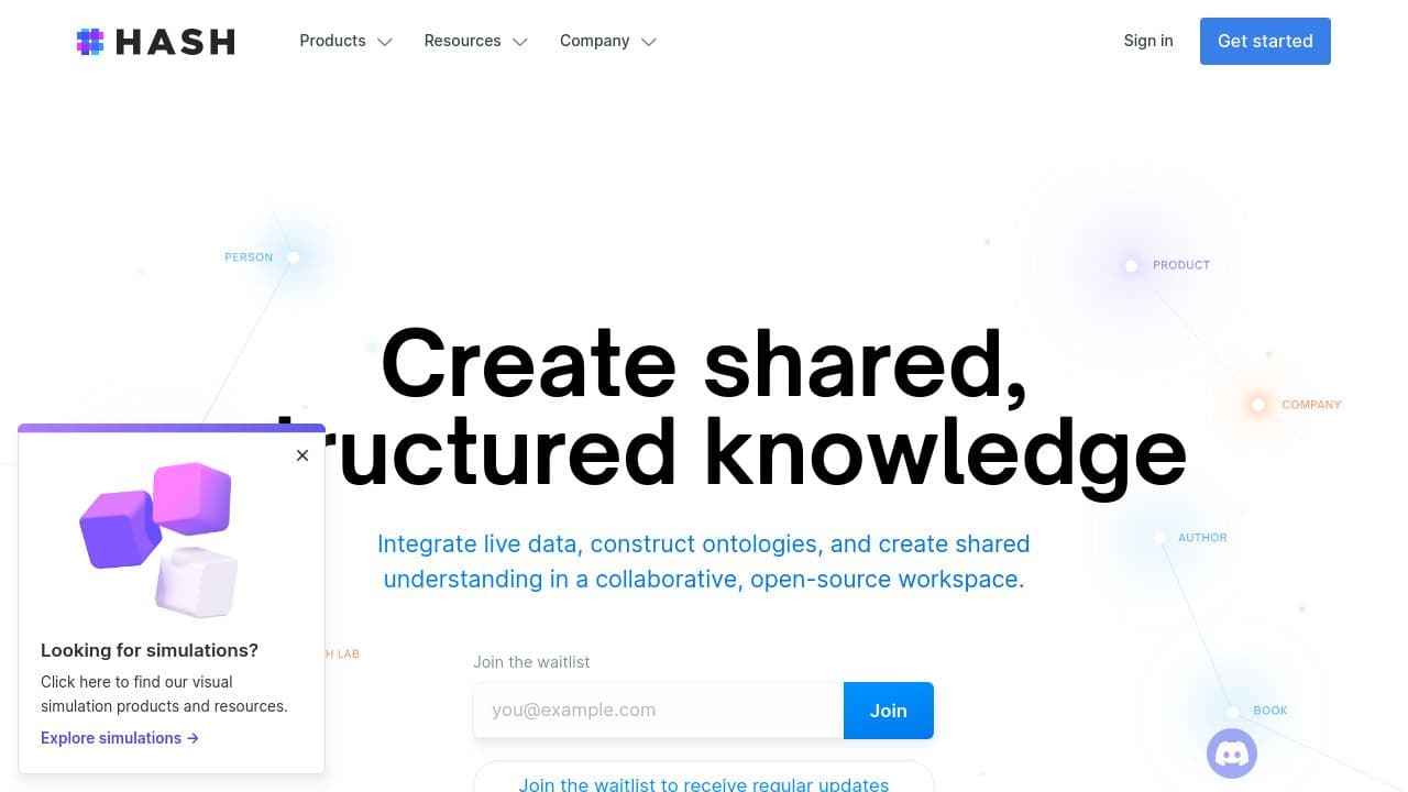 HASH website screenshot