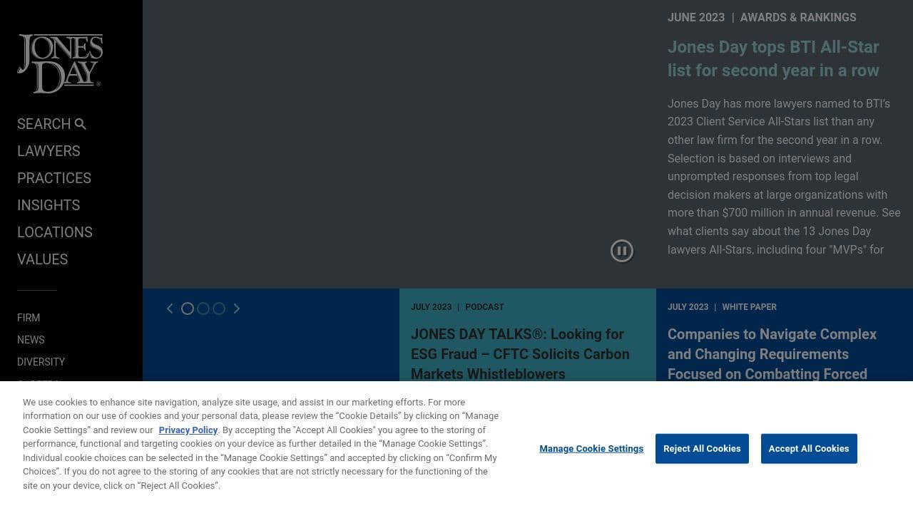 Jones Day website screenshot