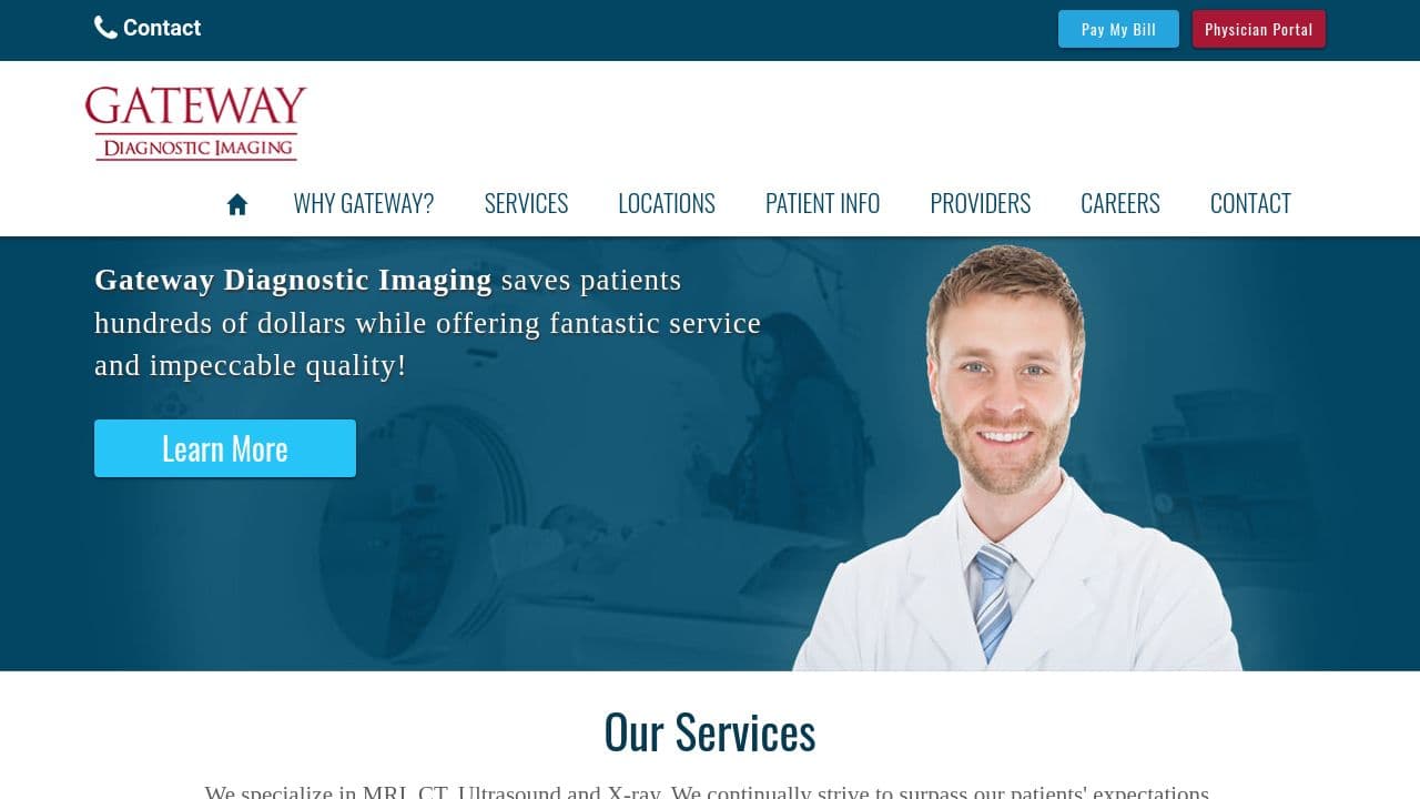 Gateway Diagnostic Imaging website screenshot
