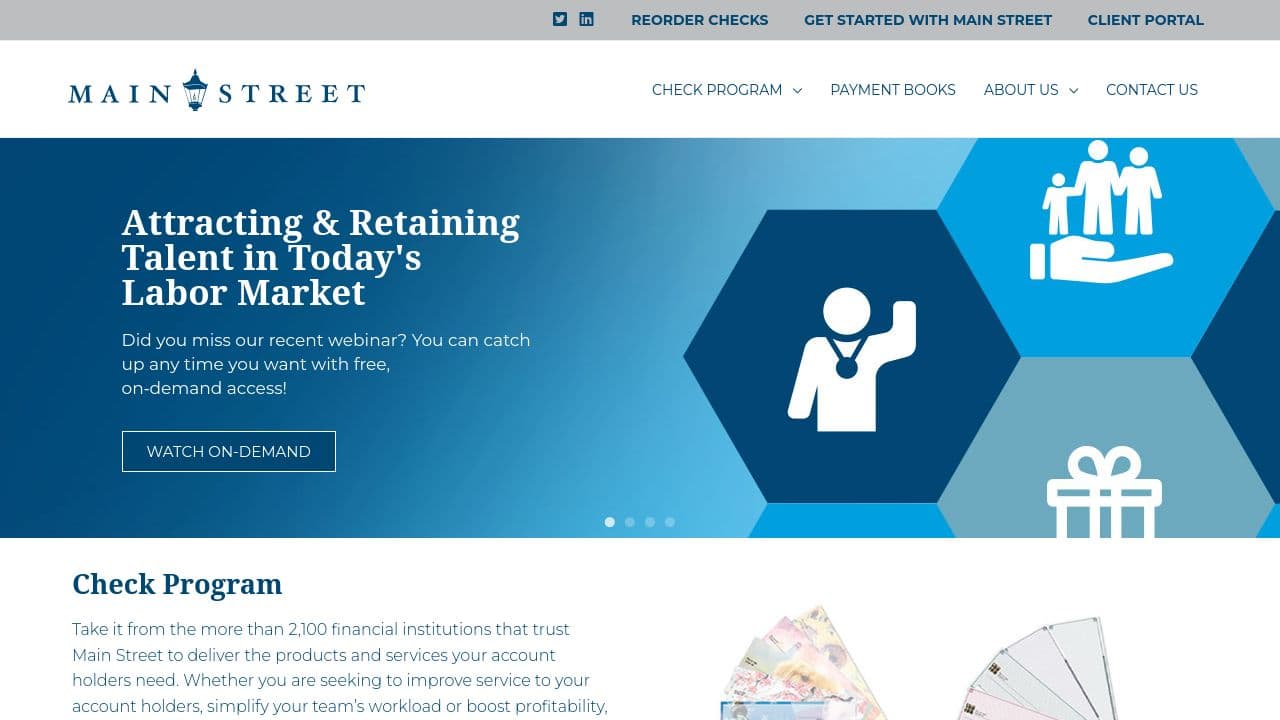Main Street Inc website screenshot