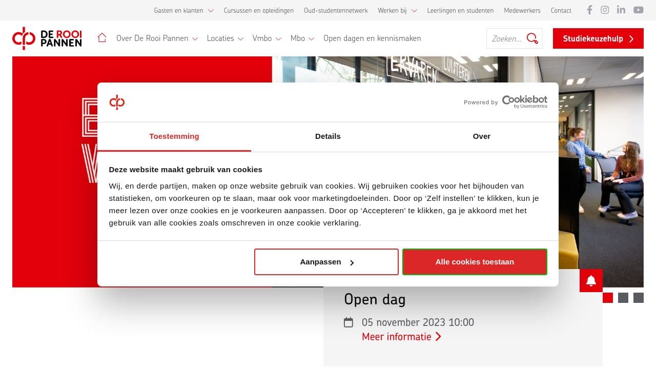 De Rooi Pannen website screenshot