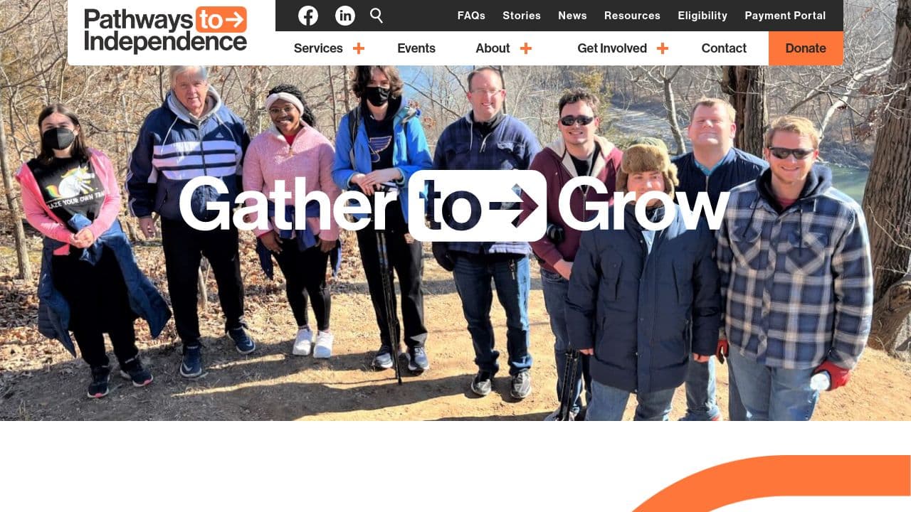 Pathways to Independence website screenshot