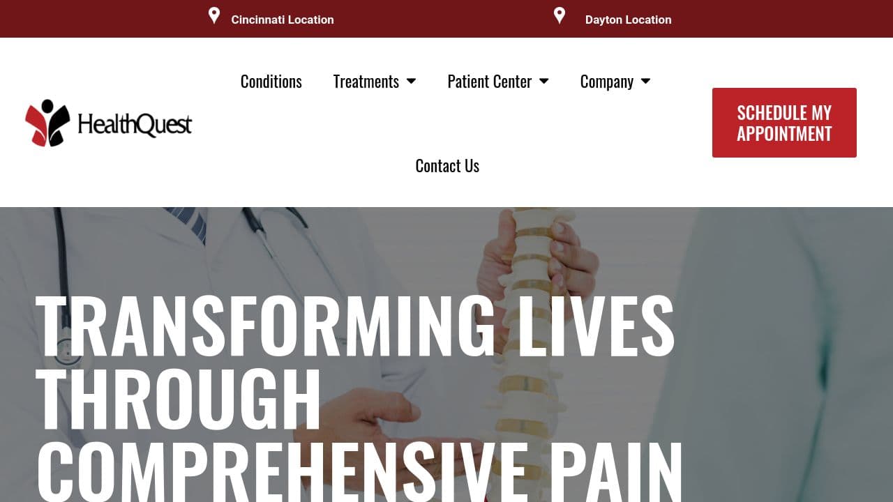 HealthQuest website screenshot