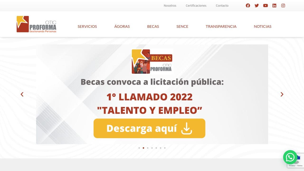 OTIC PROFORMA website screenshot
