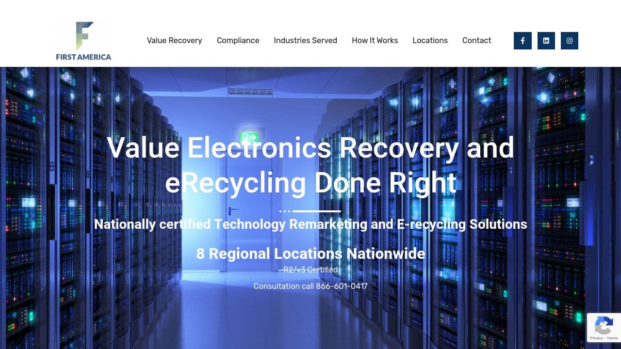 First America website screenshot