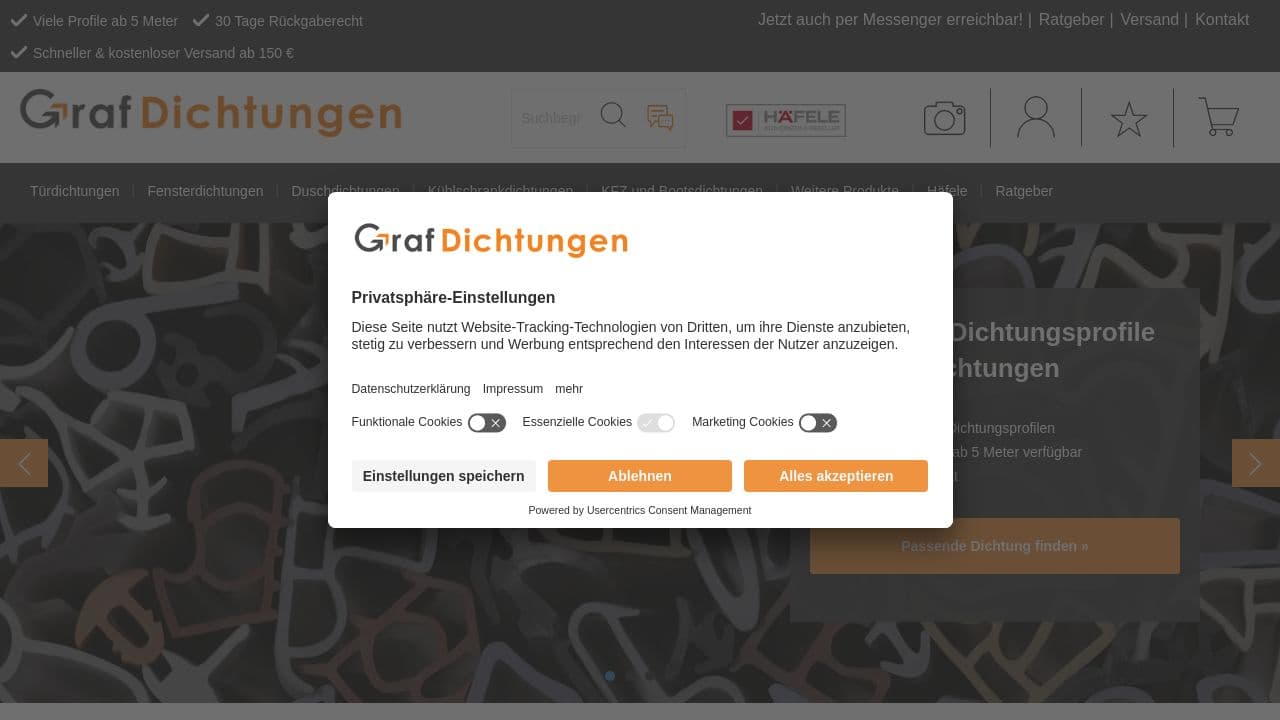 Graf-Dichtungen GmbH website screenshot