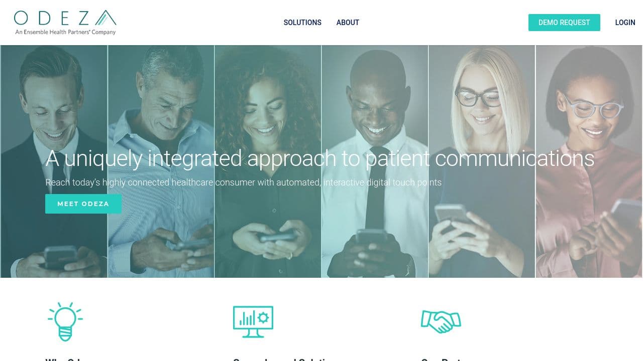 Odeza, A TeleVox Company website screenshot