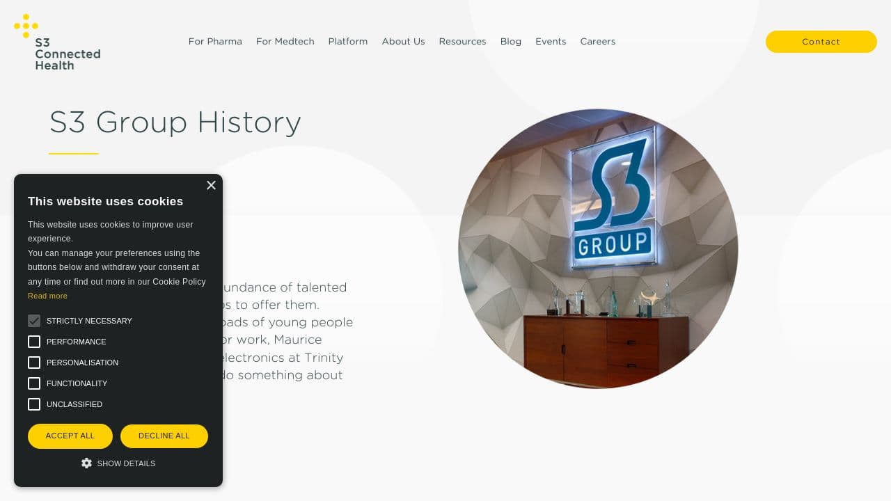 S3 Group website screenshot