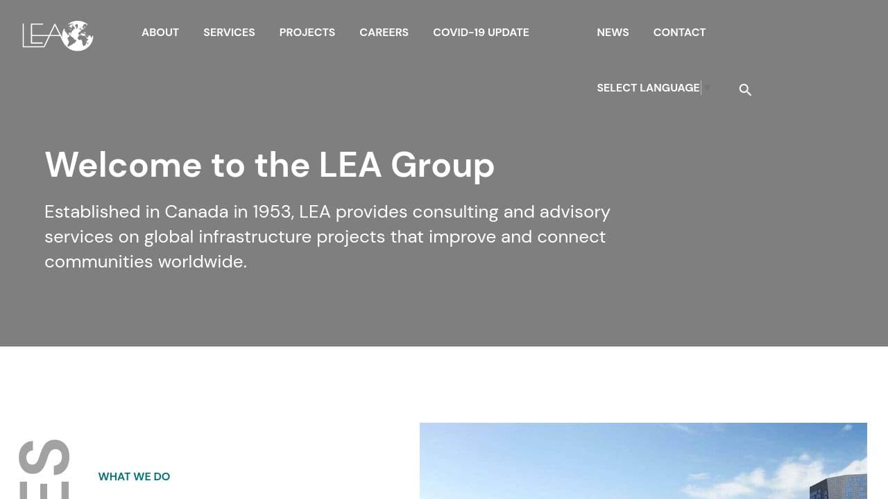 LEA Group website screenshot