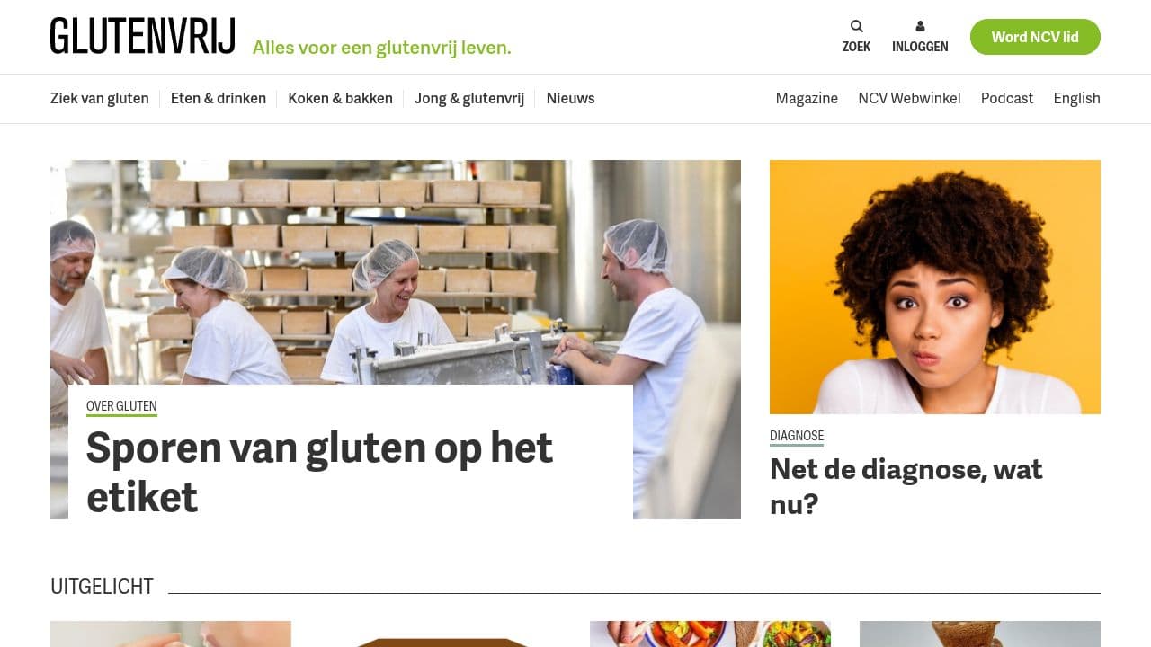 Nederlandse Coeliakie Vereniging website screenshot