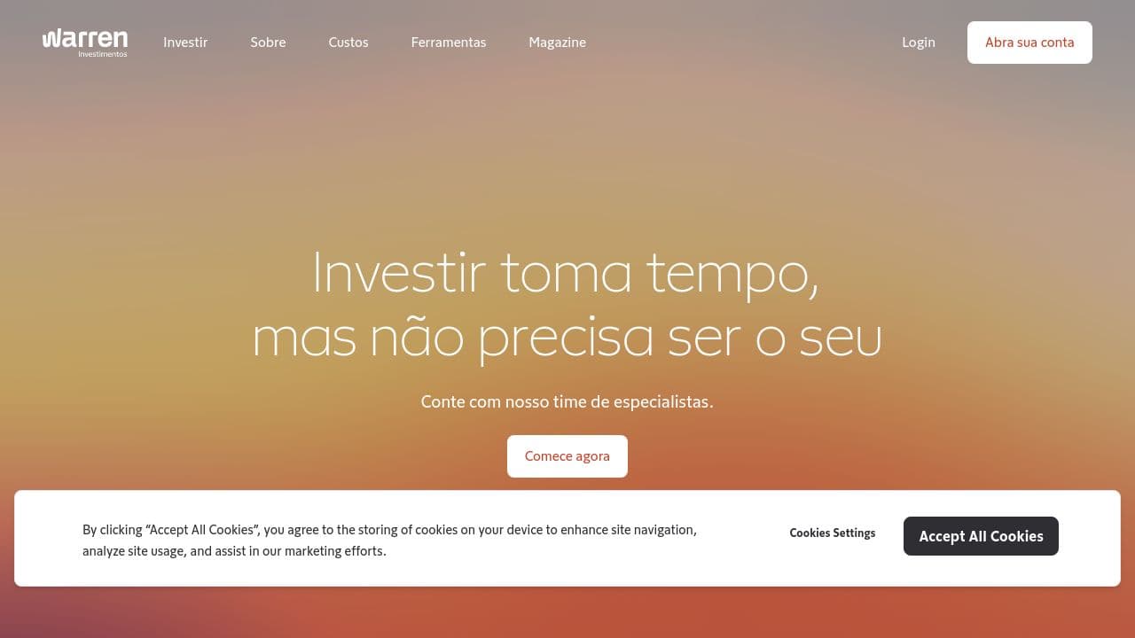 Warren Investimentos website screenshot