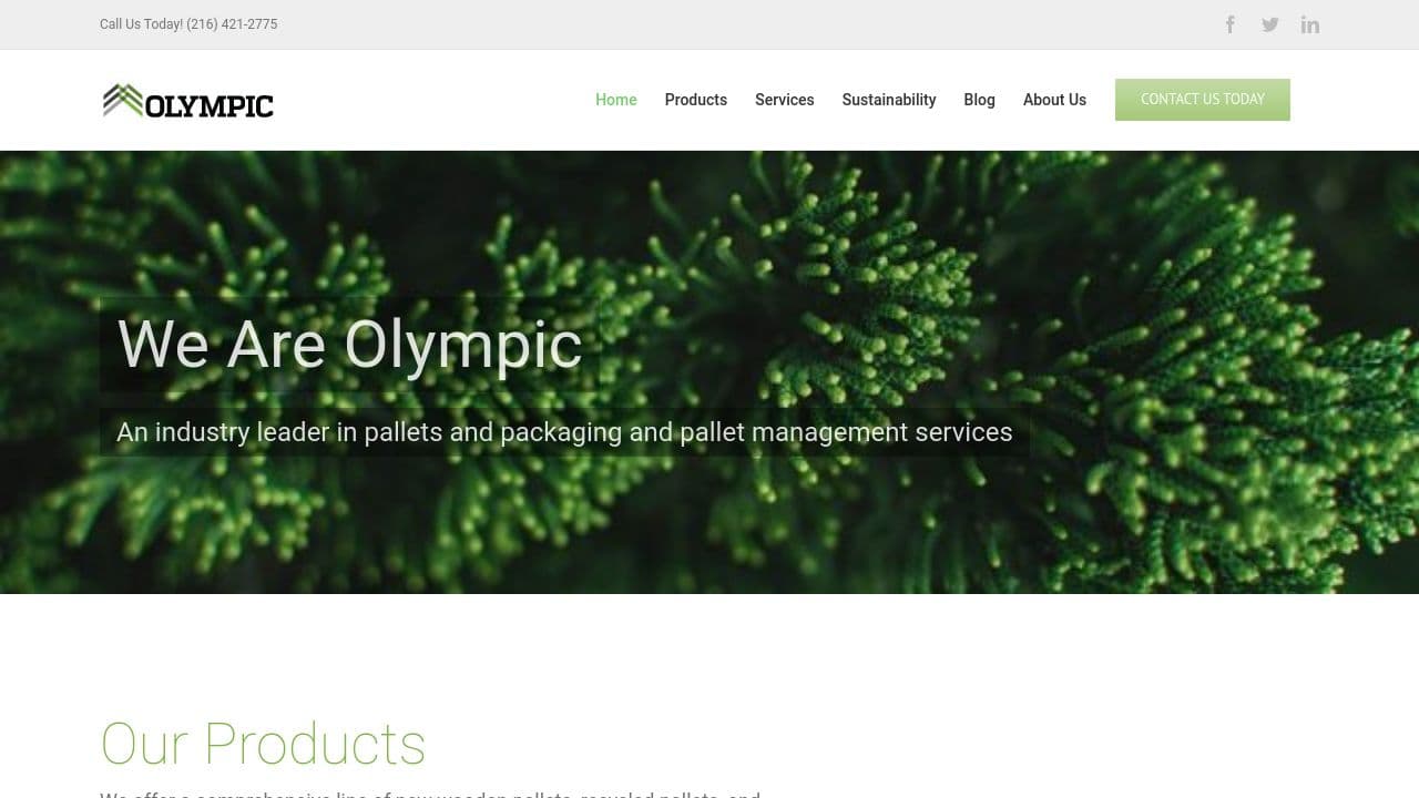 Olympic Forest Products Company website screenshot