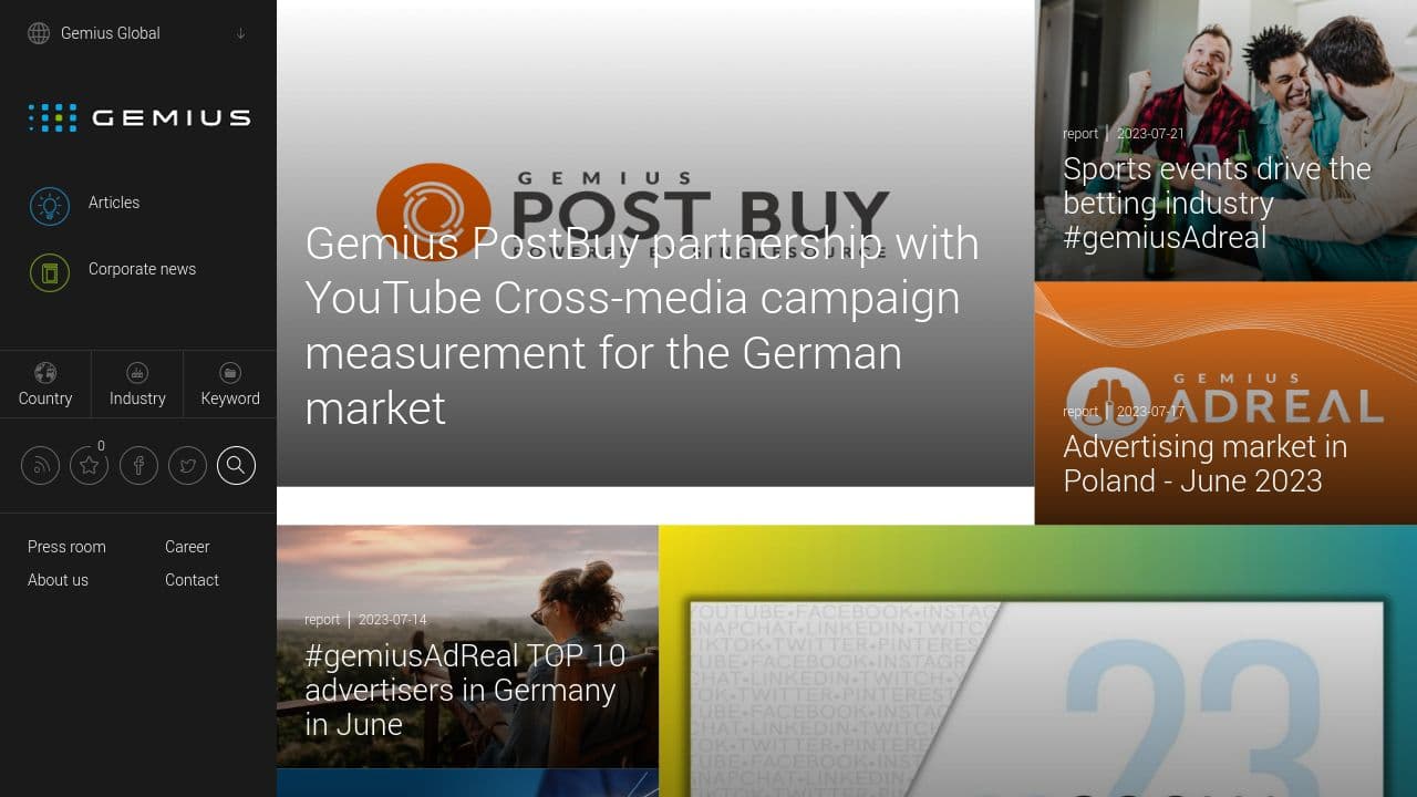 Gemius website screenshot
