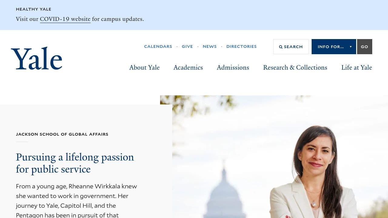 Yale School of Management website screenshot