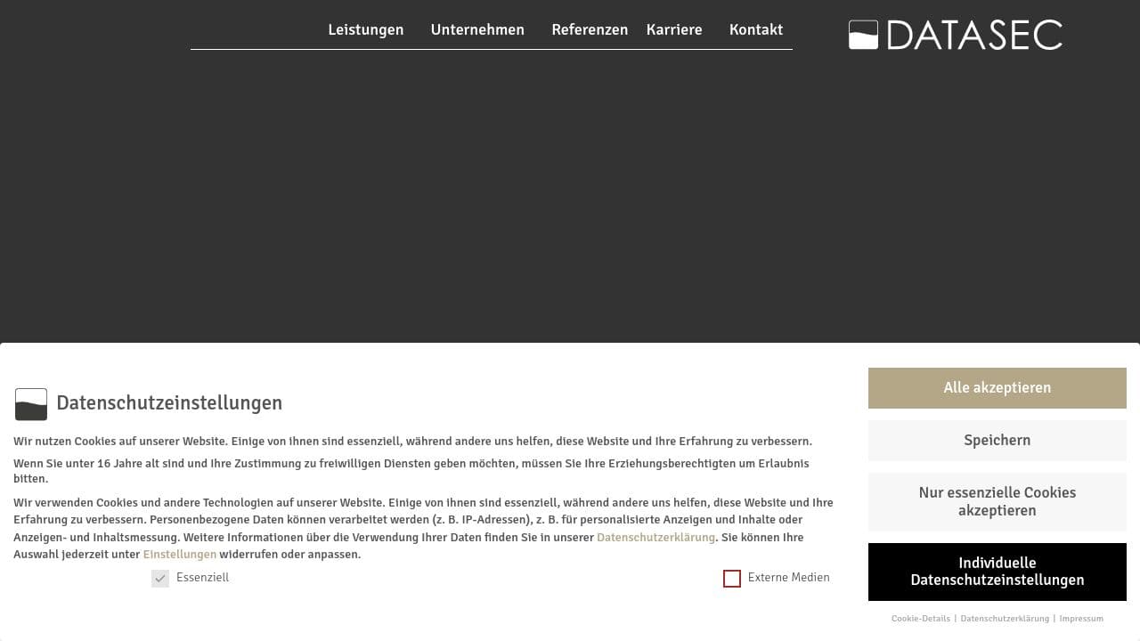 DATASEC information factory GmbH website screenshot