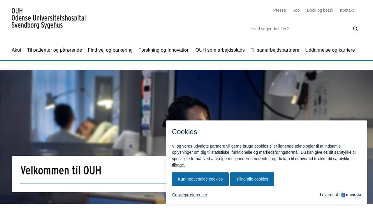 OUH Odense Universitetshospital – Svendborg Sygehus website screenshot