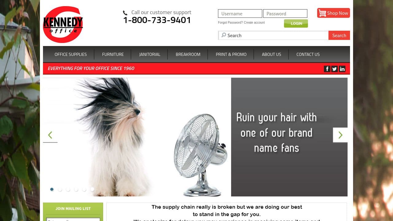 Kennedy Office website screenshot