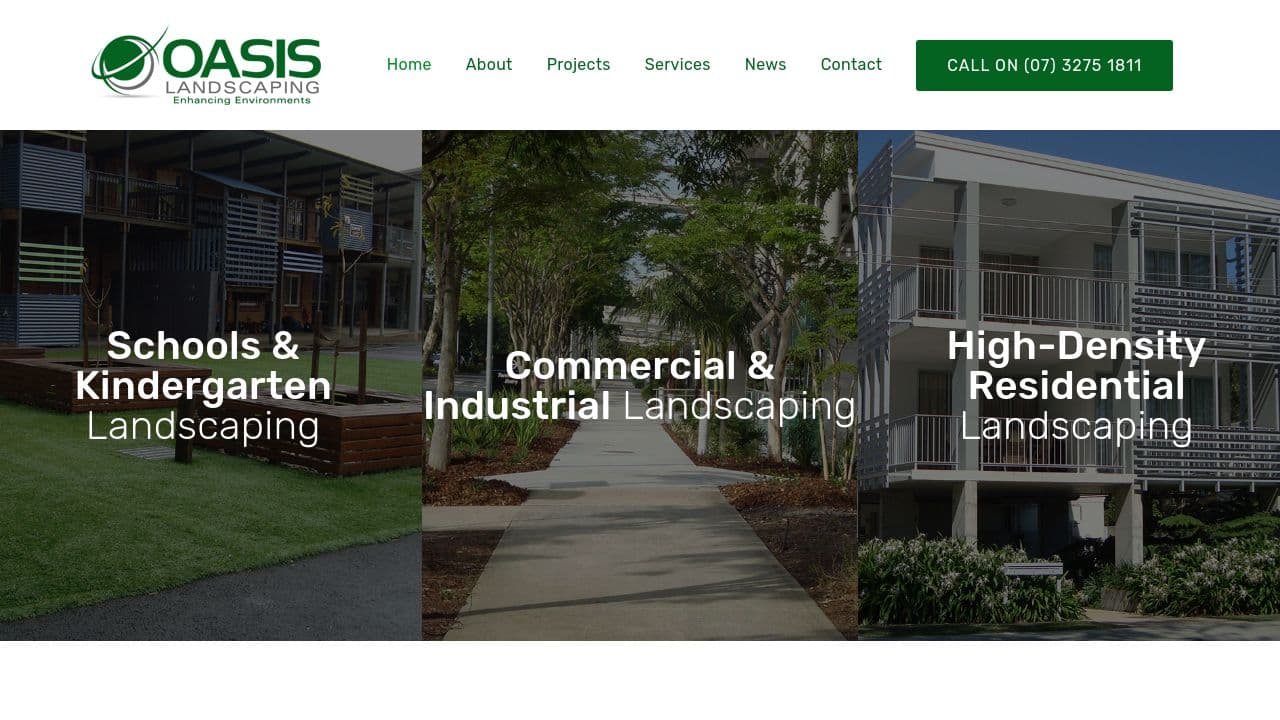 Oasis Landscaping  website screenshot