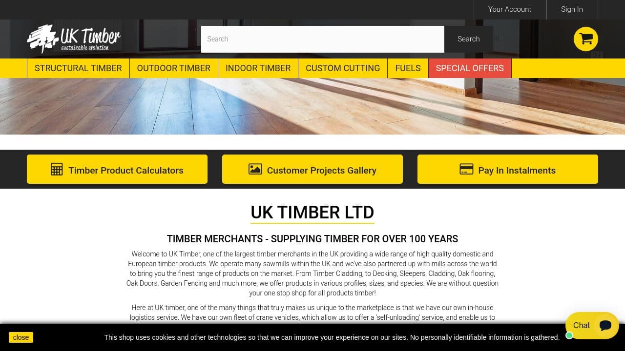 UK Timber Limited  website screenshot