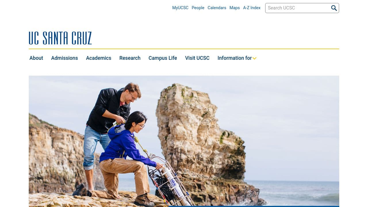University of California, Santa Cruz website screenshot