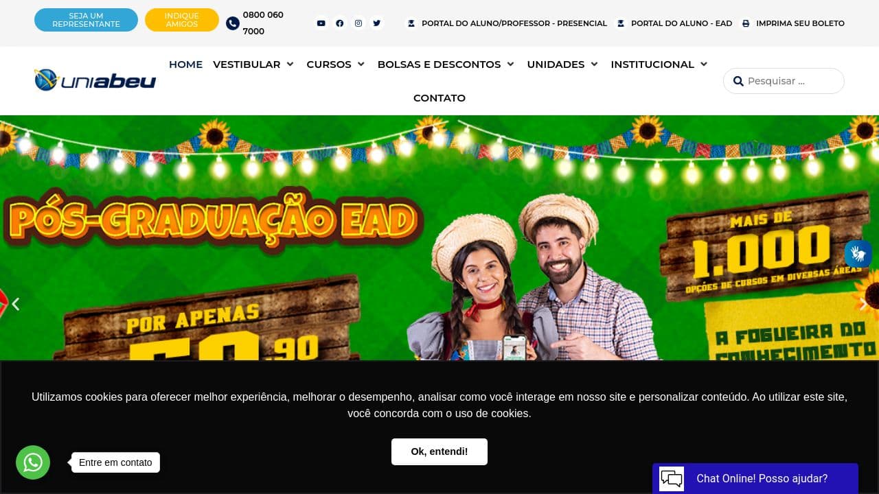 UNIABEU website screenshot