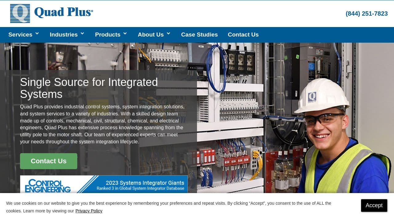 Quad Plus website screenshot