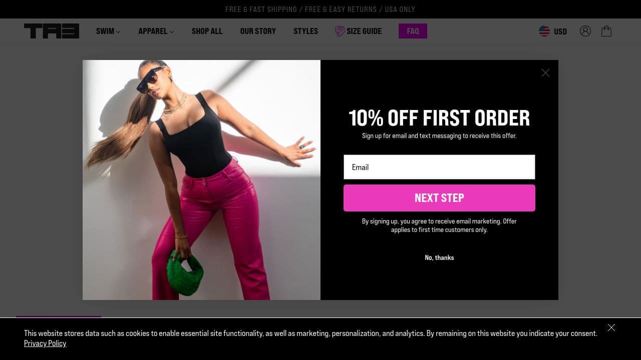 TA3 website screenshot