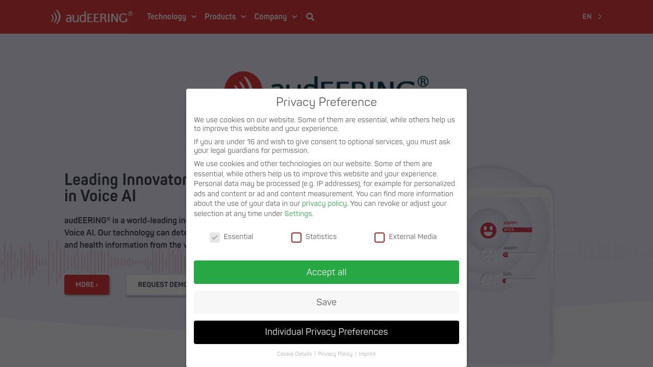 audEERING GmbH website screenshot
