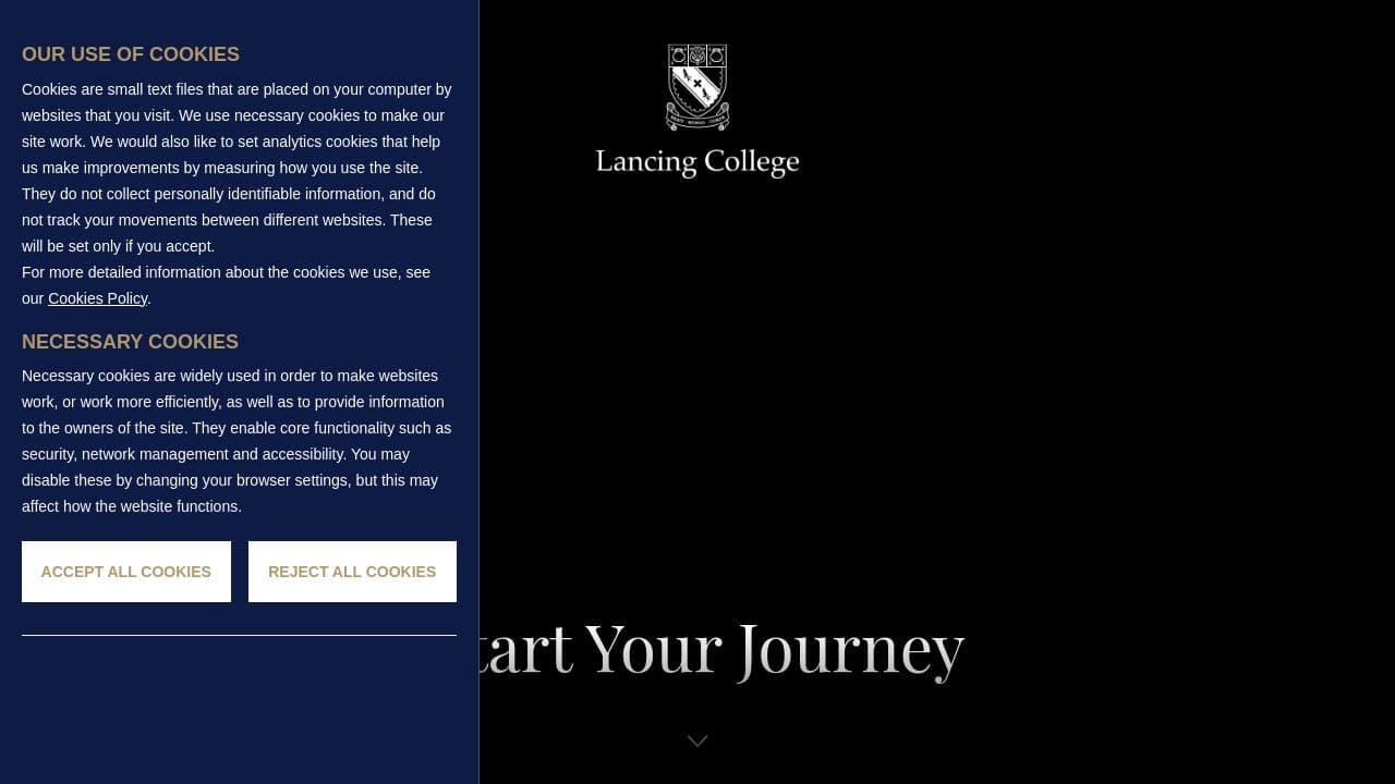 Lancing College website screenshot