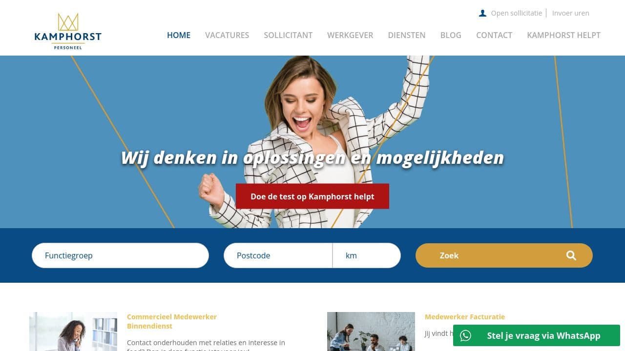 Kamphorst Personeelsdiensten website screenshot