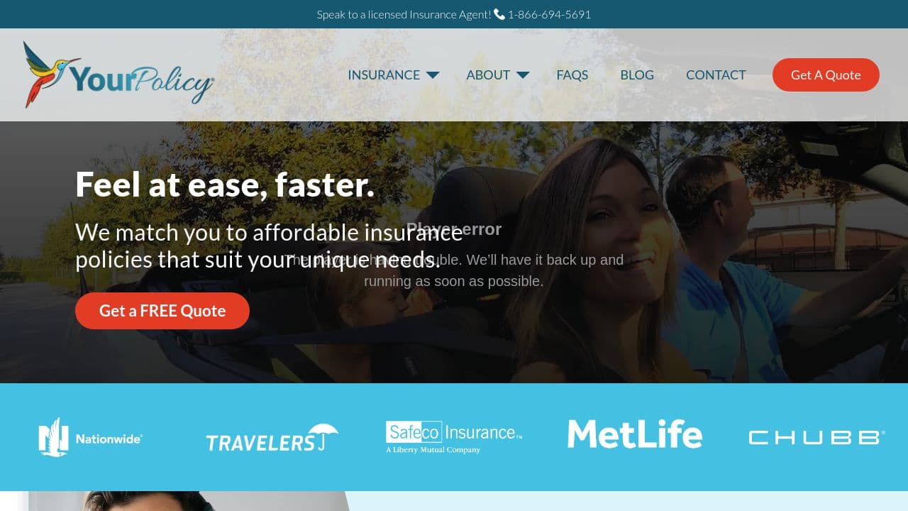 YourPolicy website screenshot