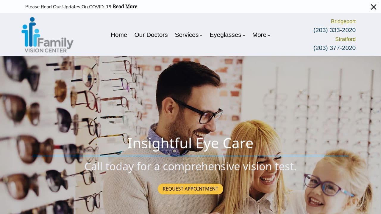 Family Vision Center website screenshot