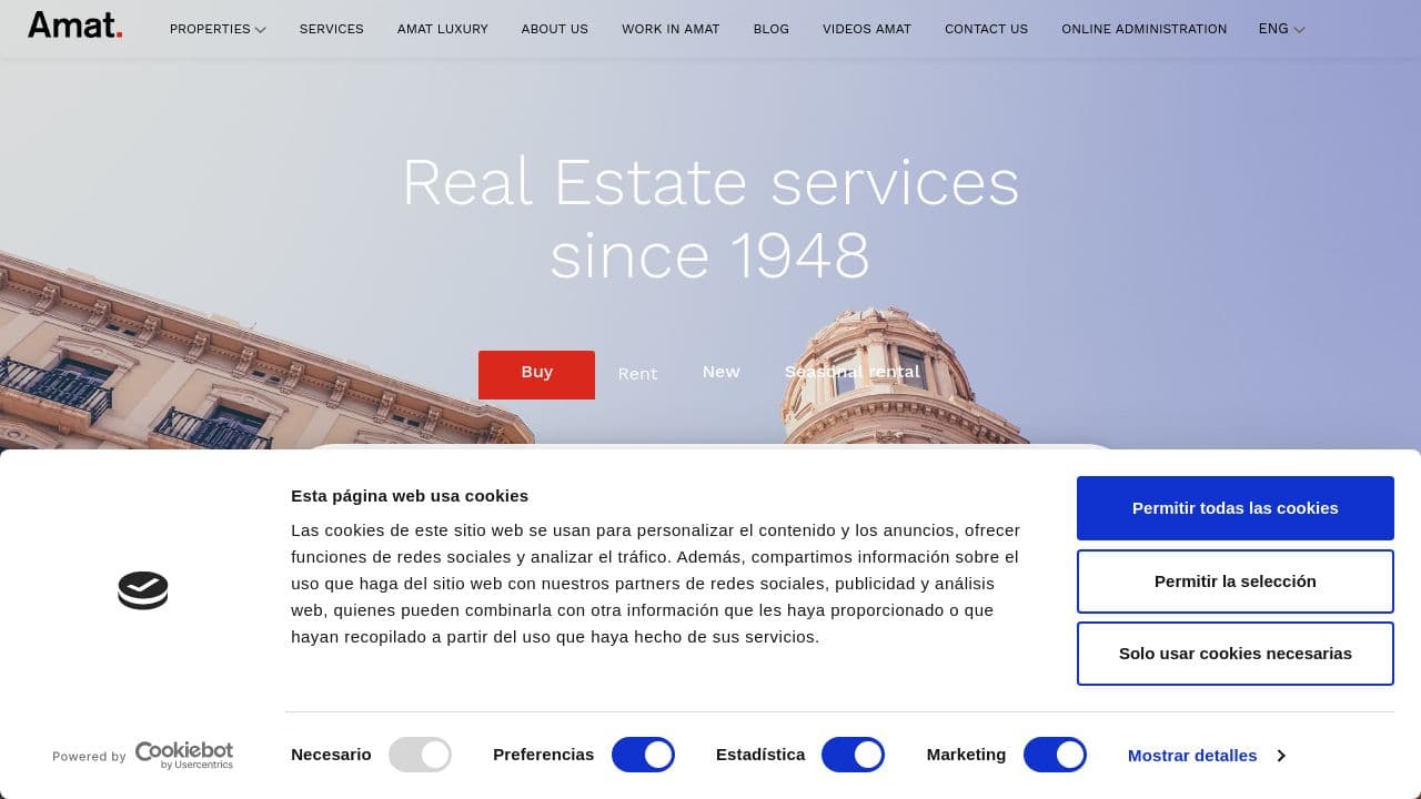 Amat Immobiliaris website screenshot
