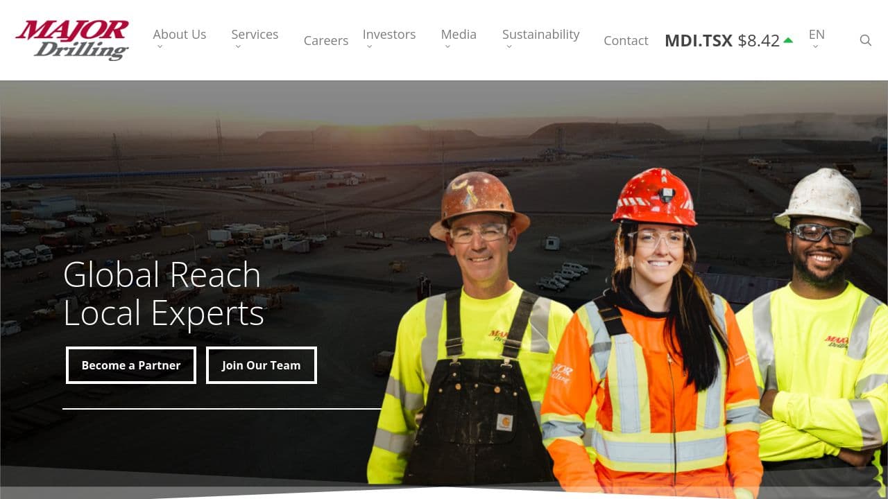 Major Drilling website screenshot