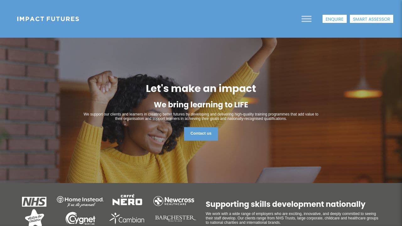 Impact Futures UK website screenshot