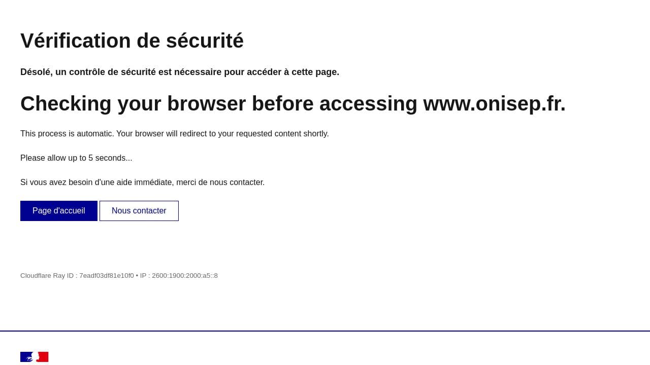 Onisep website screenshot