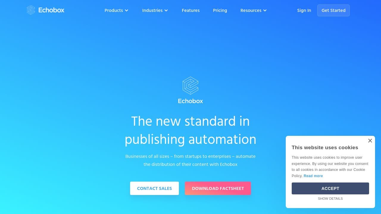 Echobox website screenshot