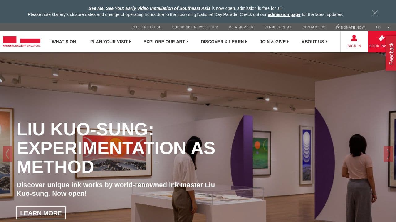 National Gallery Singapore website screenshot