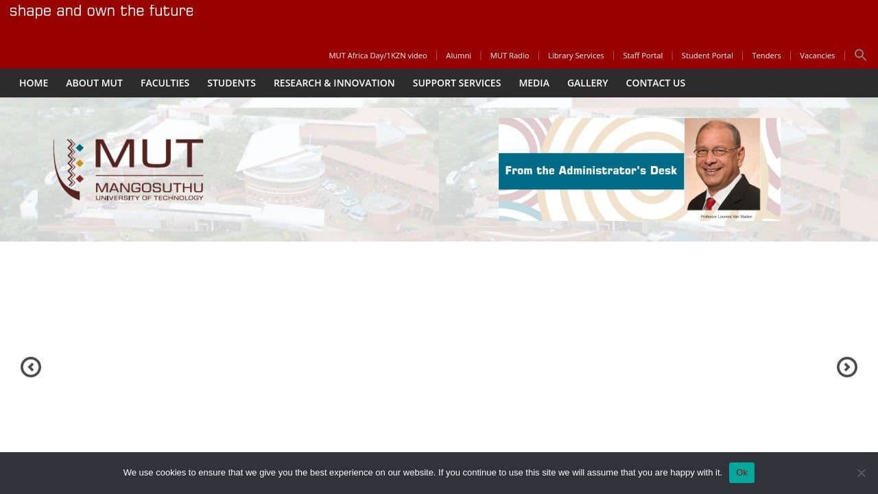 Mangosuthu University of Technology website screenshot