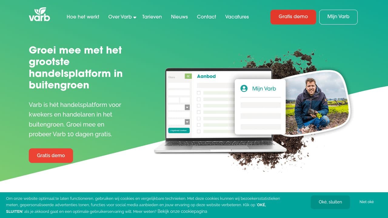 Varb  website screenshot