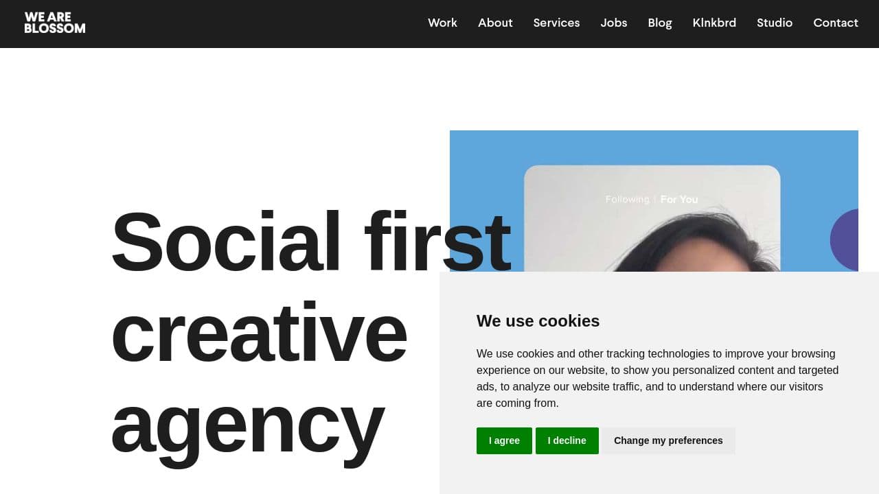 StudioM website screenshot