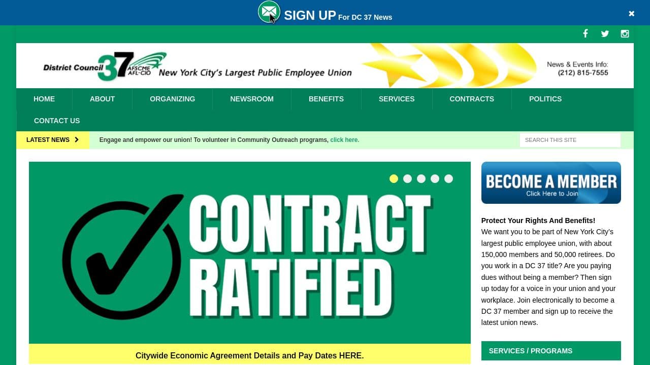 DC37 website screenshot