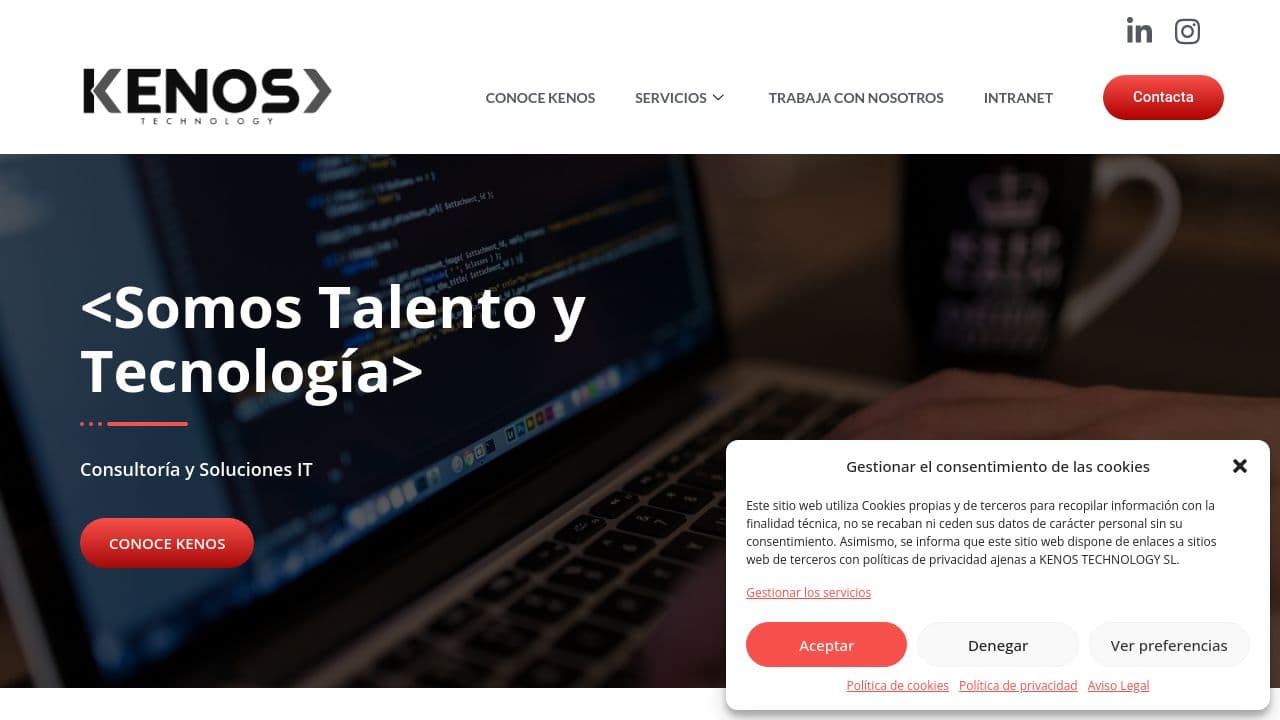 Kenos Technology website screenshot