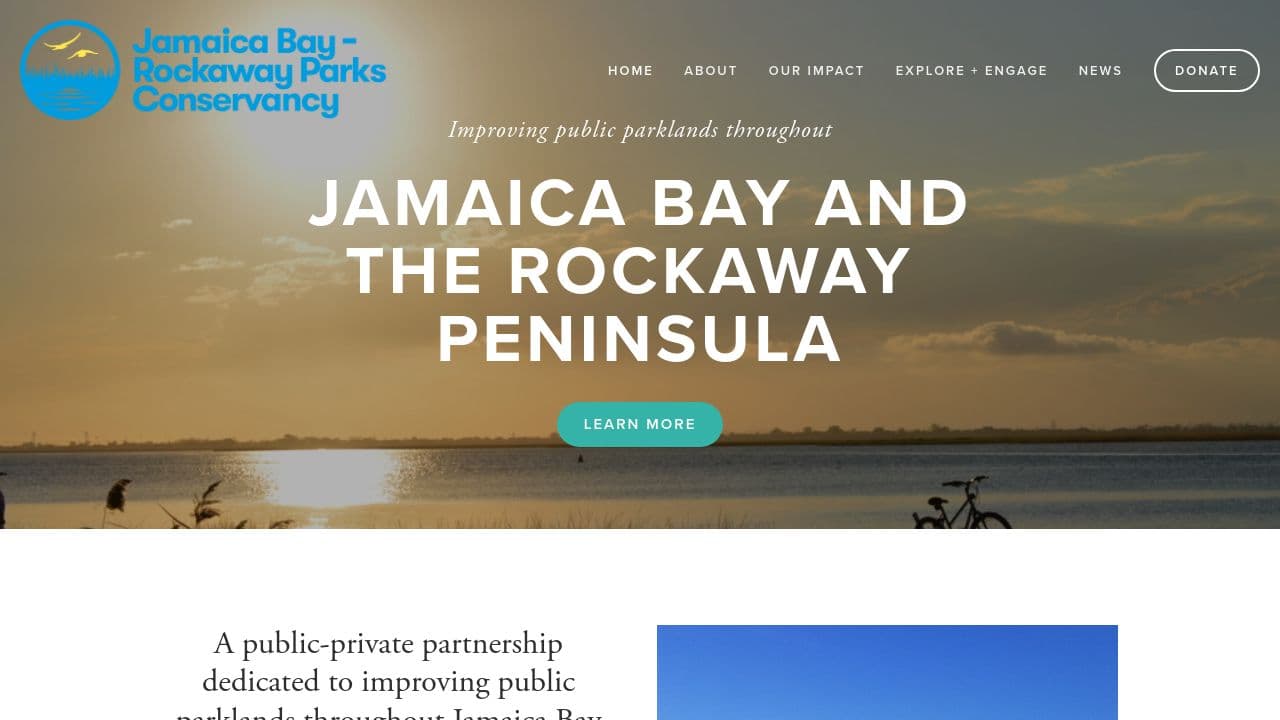 jamaica bay-rockaway parks conservancy website screenshot